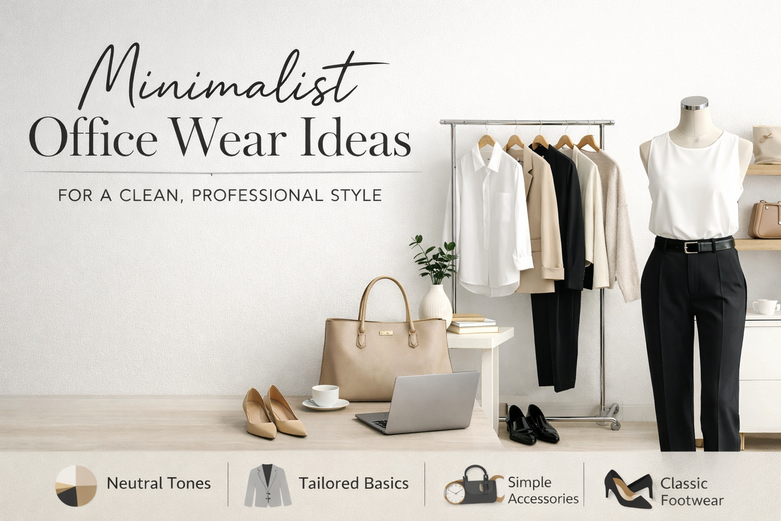Minimalist office wear ideas for clean professional work style